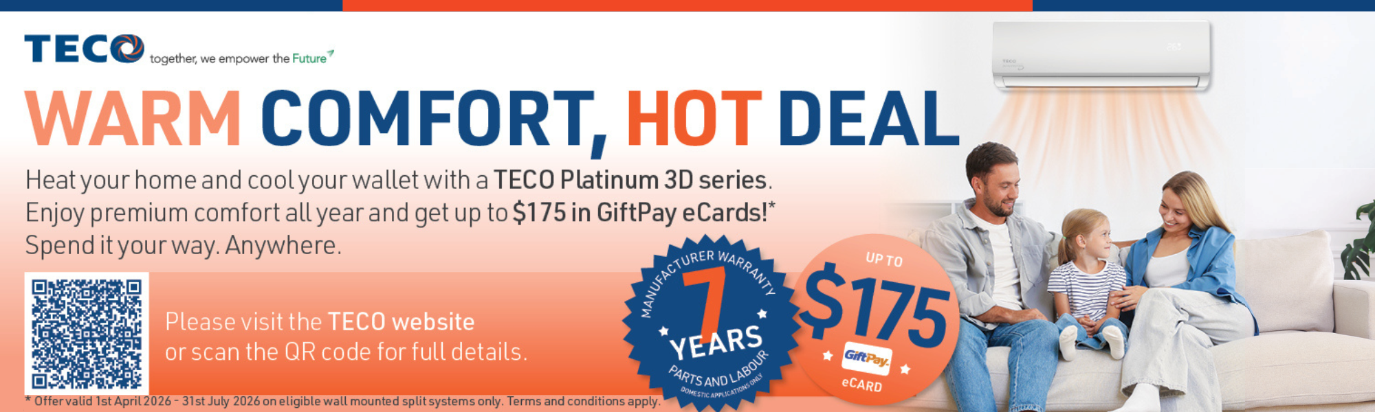 TECO GiftPay upto $175 Cashback Offer
